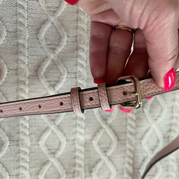New! Kate Spade Blush Pink Crossbody Bag Zipper Top with Measurements - Picture 11 of 14